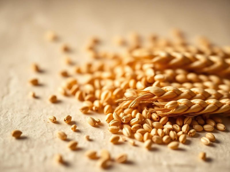 Whole wheat grains and stalks